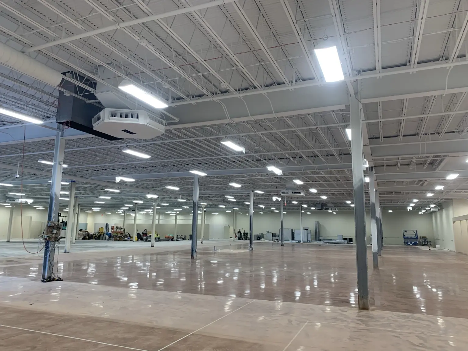 Large completed commercial lighting installation
